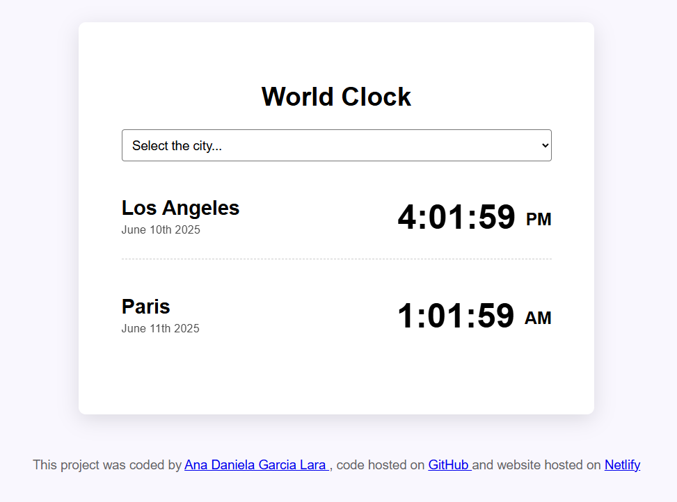 World Clock Website