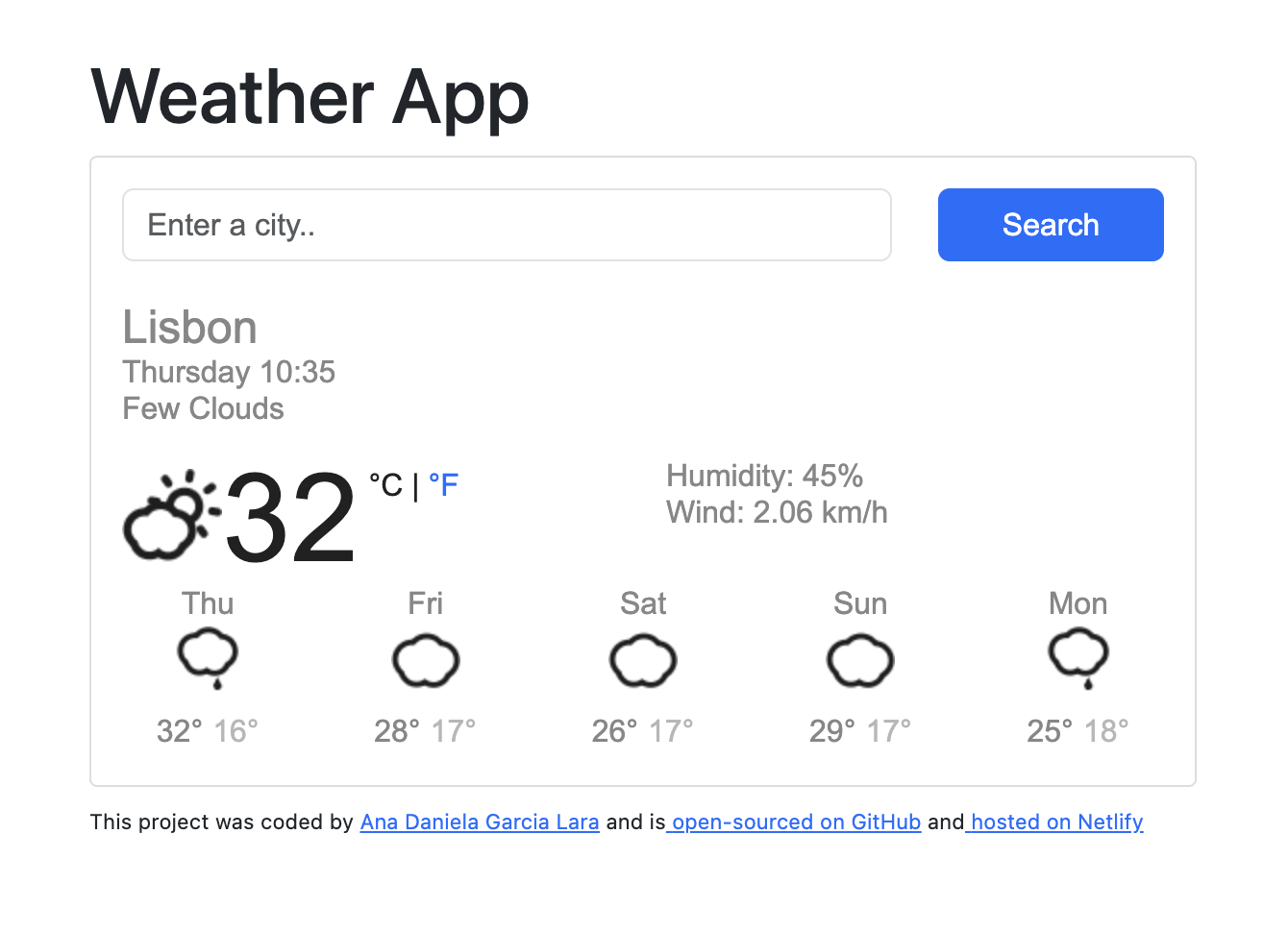 Weather React Website